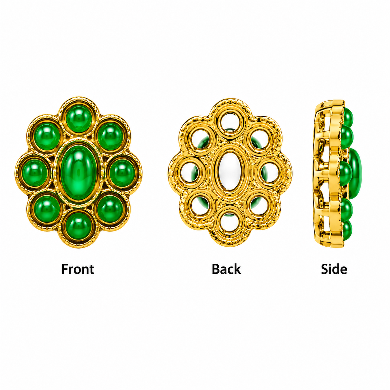 Premium Floral Kundan Embellishment for Jewelry Making | Designer Craft Stone | Ethnic DIY Decoration(PACK OF 12PCS)