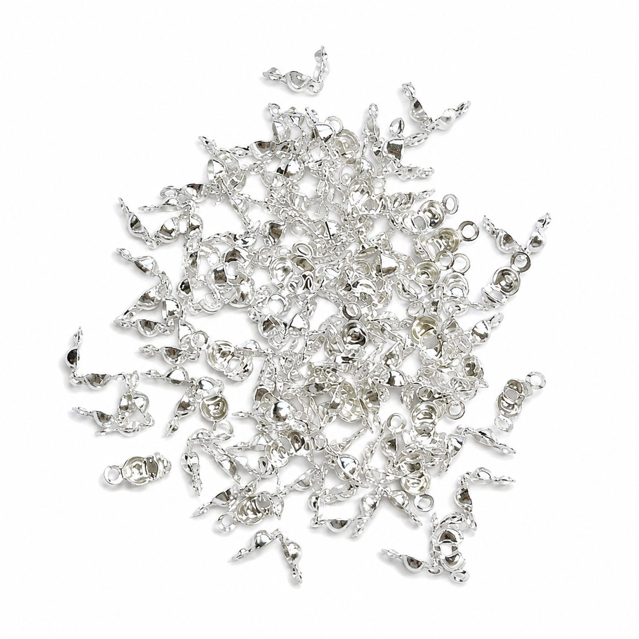 Silver Crimp Bead Covers for Jewelry Making | Premium Metal Wire Guardians | DIY Craft Findings(100 g PACK))