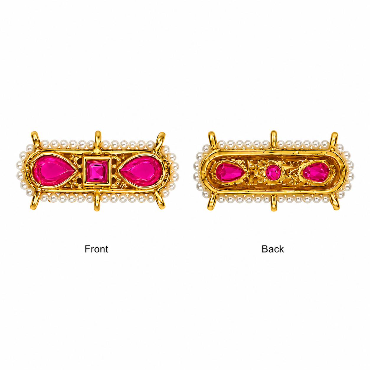 Traditional Kundan Pearl Connector Embellishment for Jewellery Making | Premium Craft Component(PACK OF 10PCS)