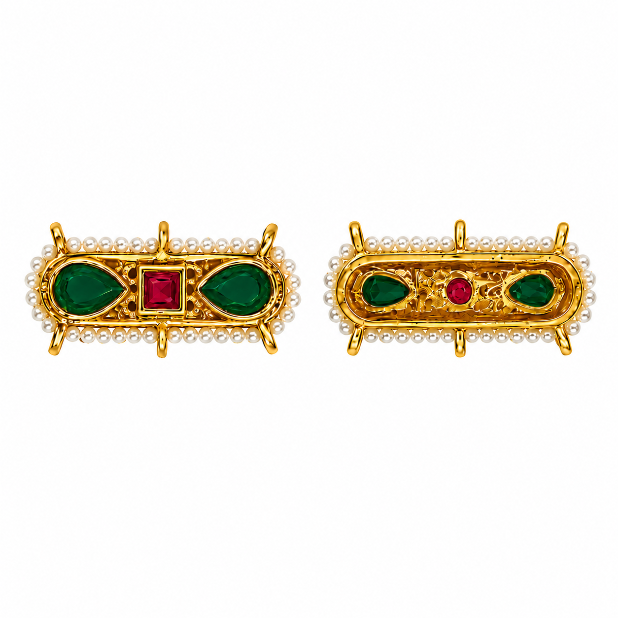 Traditional Kundan Pearl Connector Embellishment for Jewellery Making | Premium Craft Component(PACK OF 10PCS)