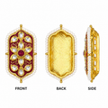 Handcrafted Kundan Pearl Floral Embellishment for Blouse, Lehenga, Saree & Craft Decoration(PACK OF 10PCS)
