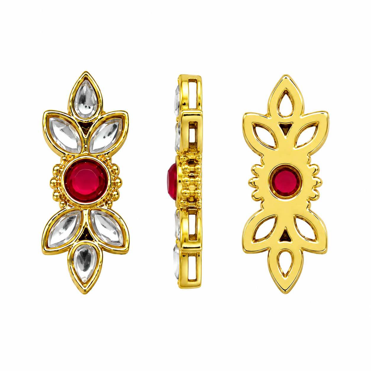Floral Kundan Stone Embellishment | Premium Jewellery Making Kundan(PACK OF 10PCS)