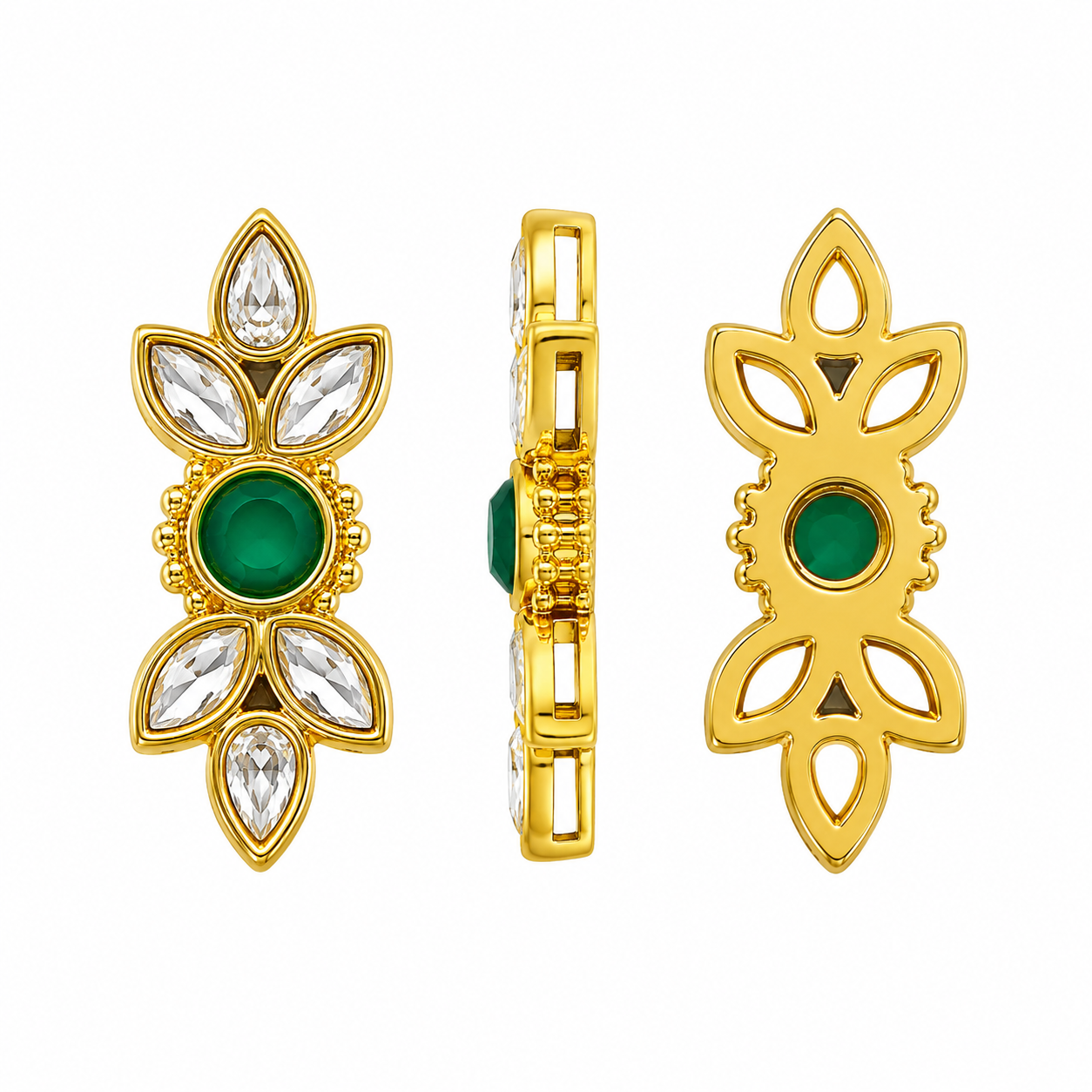 Floral Kundan Stone Embellishment | Premium Jewellery Making Kundan(PACK OF 10PCS)
