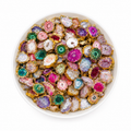 Natural Agate Slice Pendant Mix – Gold Plated Edge Crystal Stone Charms for Jewelry Making, DIY Crafts & Resin Art Mixed Colors (PACK OF 10PCS)