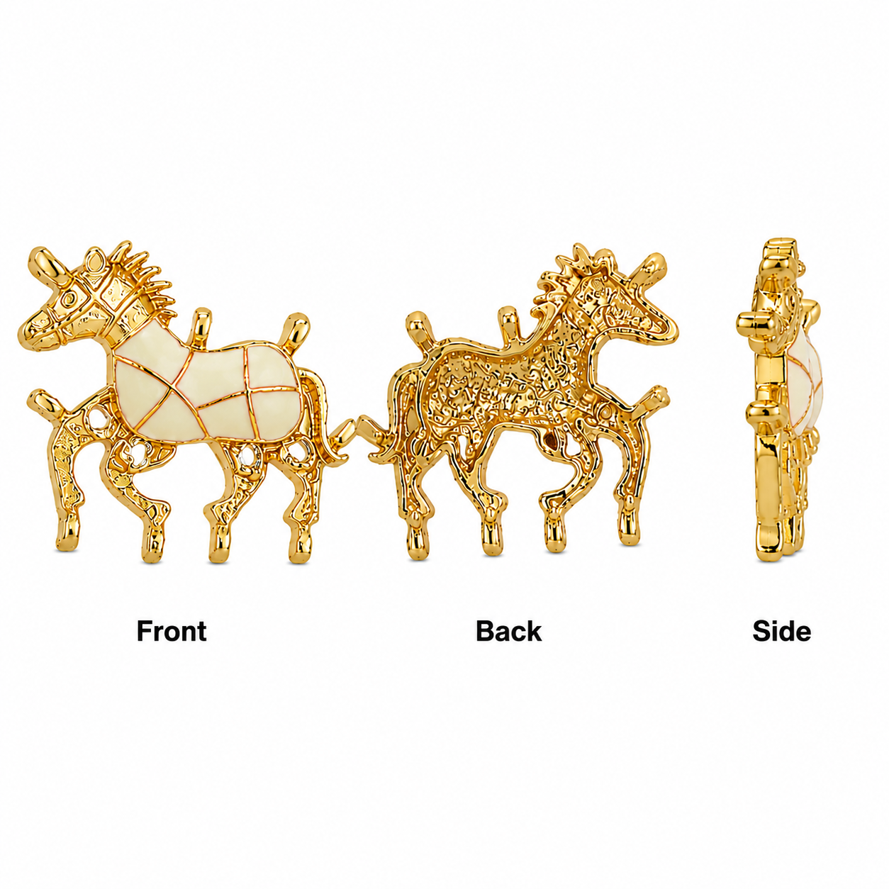 Gold Plated Enamel Horse Charms for Jewelry Making | DIY Craft Pendant Charms(PACK OF 12 PCS)