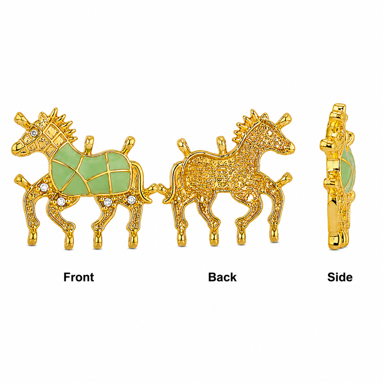 Gold Plated Enamel Horse Charms for Jewelry Making | DIY Craft Pendant Charms(PACK OF 12 PCS)
