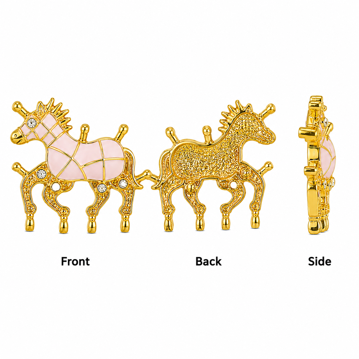 Gold Plated Enamel Horse Charms for Jewelry Making | DIY Craft Pendant Charms(PACK OF 12 PCS)