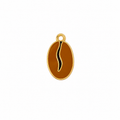 Coffee Bean Enamel Charm - 10 Pcs