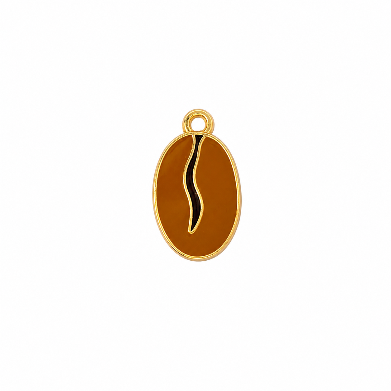 Coffee Bean Enamel Charm - 10 Pcs