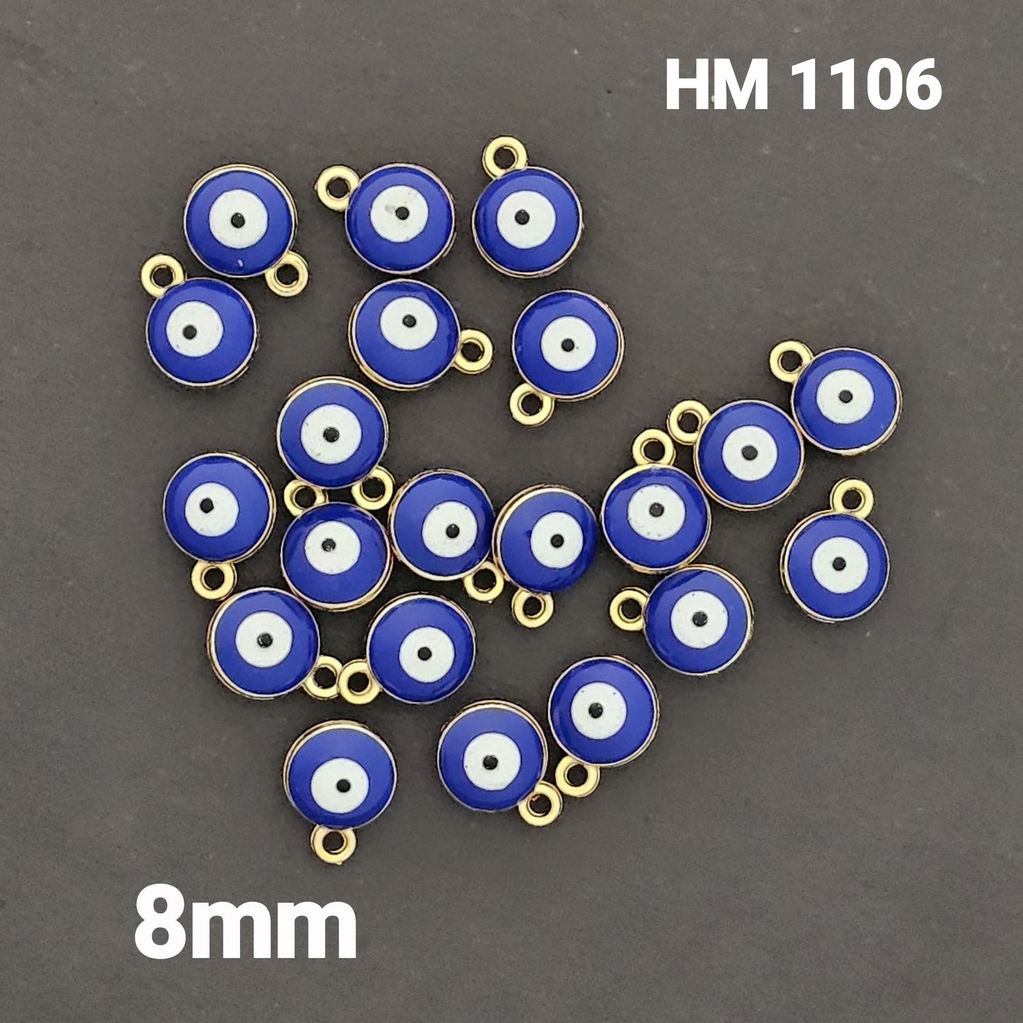 Product Name Blue Evil Eye Charm Pendant – 8mm (Pack of 1000 Pieces) HM 1106