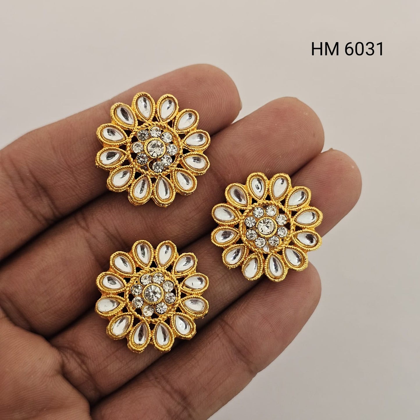 Floral Kundan Button / Kundan Flower pendant  - HM 6031