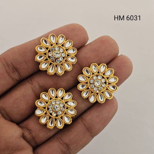 Floral Kundan Button / Kundan Flower pendant  - HM 6031