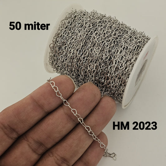 Silver Finish Oval Link Chain (50 Meter roll) - HM 2023