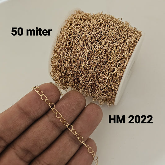 Gold Finish Oval Link Chain (50 Meter roll)-HM 2022