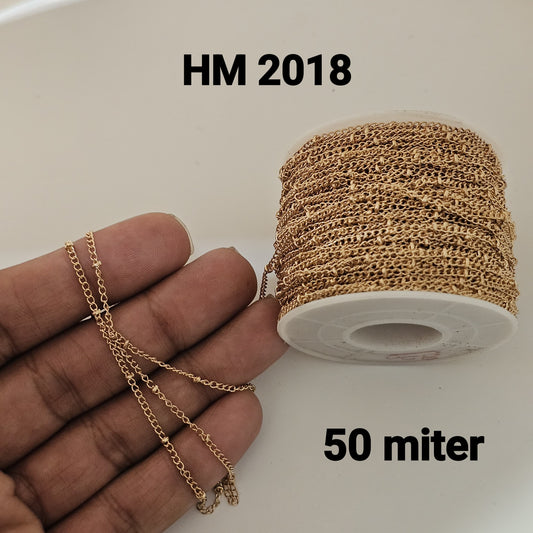 Gold Plated Designer Link Jewelry Chain  (50 Meter Roll)-HM 2018