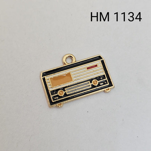 Vintage Radio Enamel Charm Pendant (10 PCS IN ONE PKT )(HM 1134)
