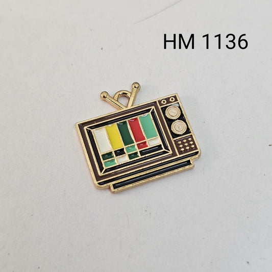 Vintage Retro TV Metal Enamel Charm(10 PCS IN ONE PKT)- (HM 1136)