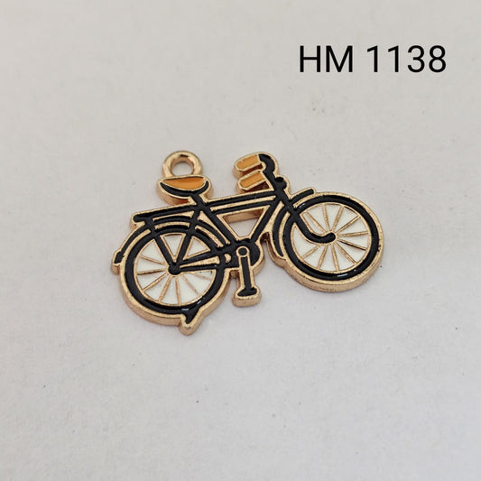Vintage Bicycle Metal Enamel Charm (10 pcs in one pkt)-(HM 1138)