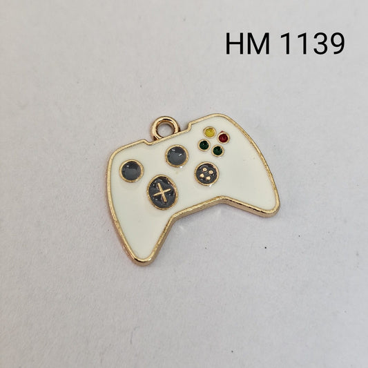 Gaming Controller Metal Enamel Charm (50 pcs in one pkt)-(HM 1139)