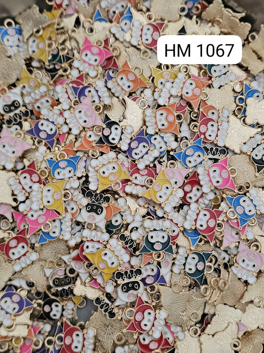 Cute Cartoon Face Enamel Charm (100 pcs in one pkt) (HM 1067)