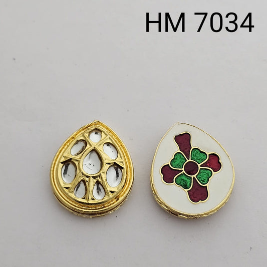 Meenakari kundan 10 pcs HM. 7034
