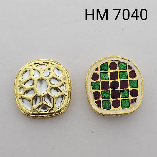Meenakari kundan 10 pcs HM.7040