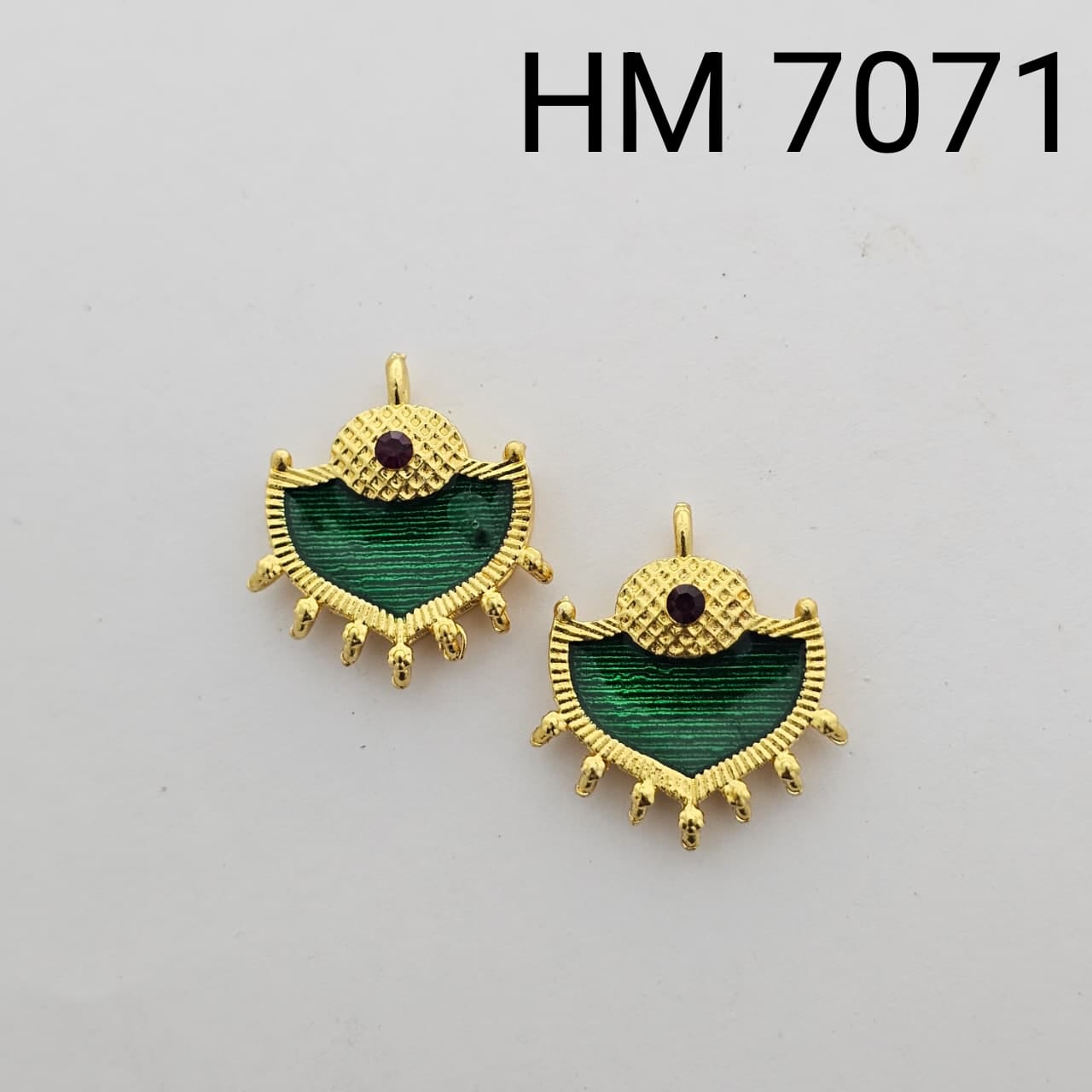 Traditional Gold Plated Enamel Stud Earrings (10 pcs) HM 7071