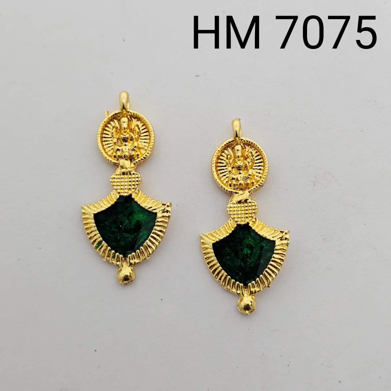 Traditional Gold Plated Enamel Stud Earrings (10 pcs) HM7075