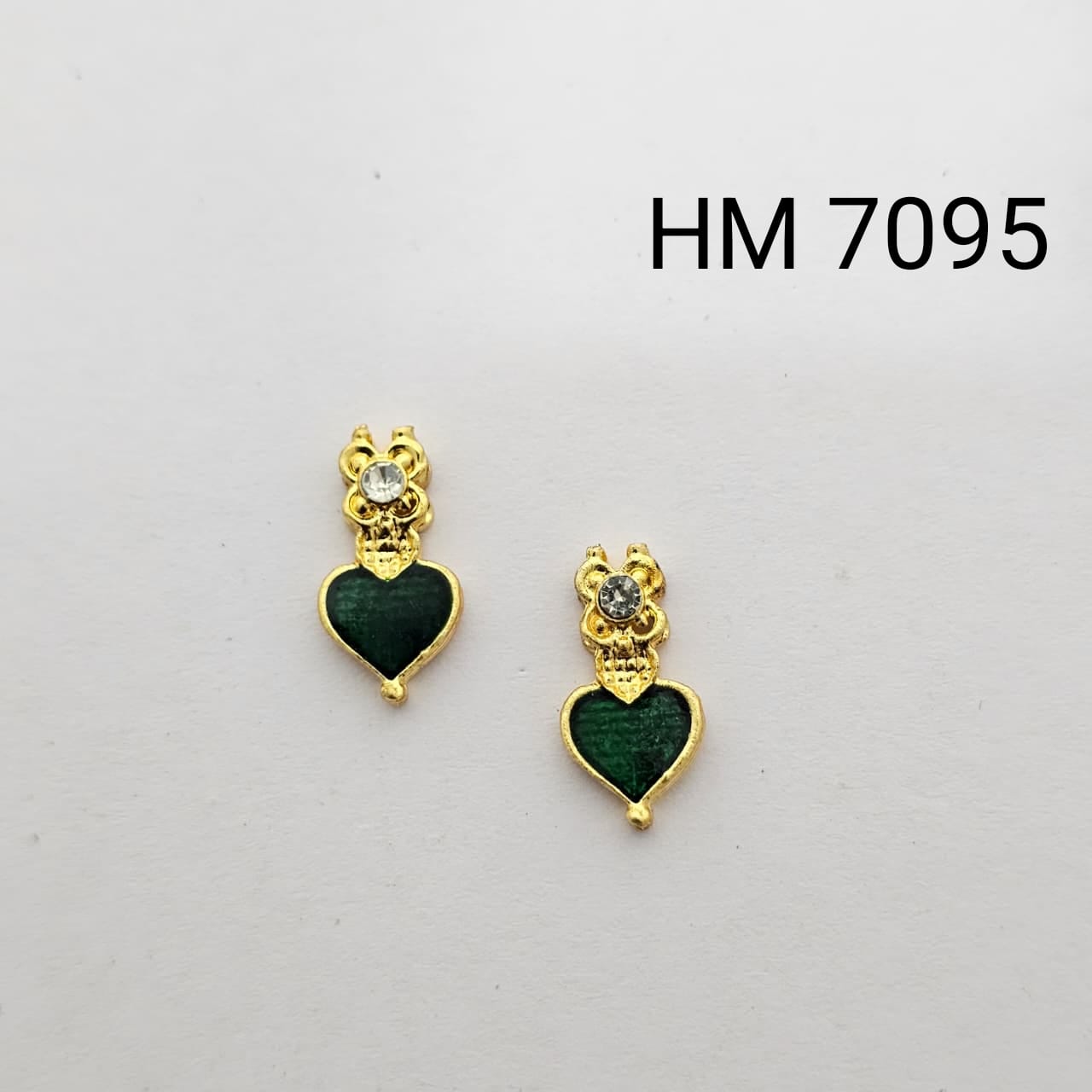 Traditional Gold Plated Enamel Stud Earrings 10 pcs (HM 7095)
