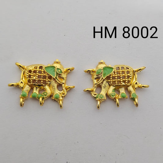 Traditional Gold Plated Enamel Stud Earrings 10 pcs (HM 8002)