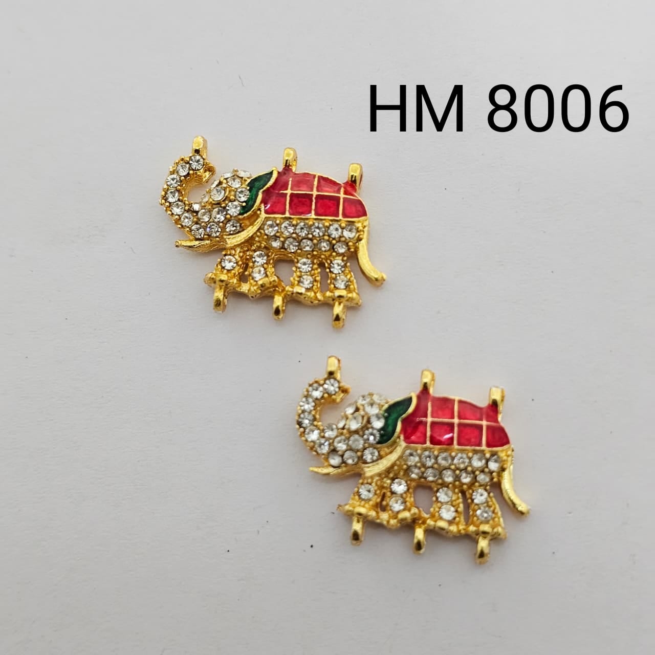 Traditional Gold Plated Enamel Stud Earrings 10 pcs (HM 8006)