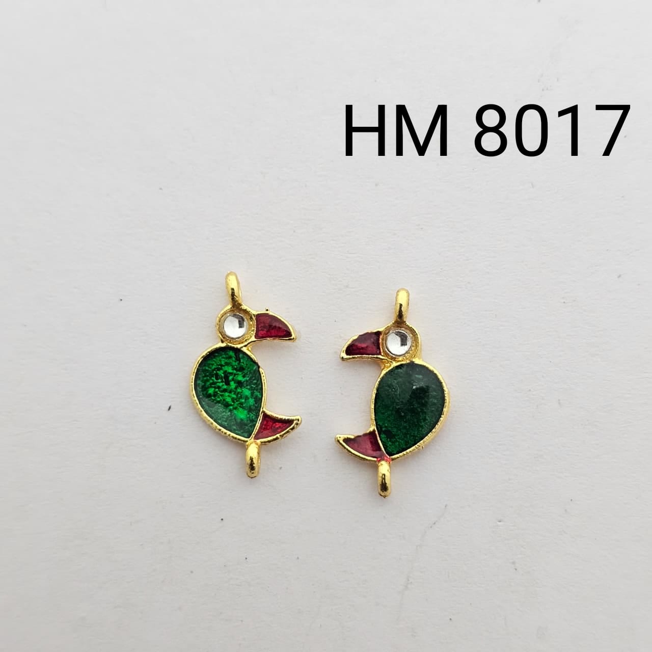 Traditional Gold Plated Enamel Stud Earrings 10 pcs (HM 8017)