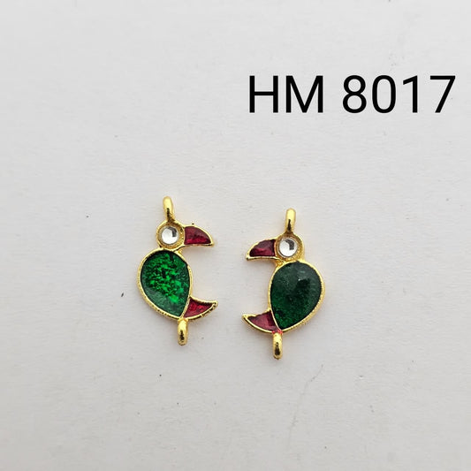 Traditional Gold Plated Enamel Stud Earrings 10 pcs (HM 8017)