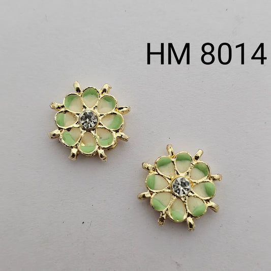Traditional Gold Plated Enamel Stud Earrings 10 pcs (HM 8014)