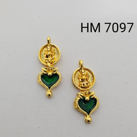 Traditional Gold Plated Enamel Stud Earrings 10 pcs (HM 7097)