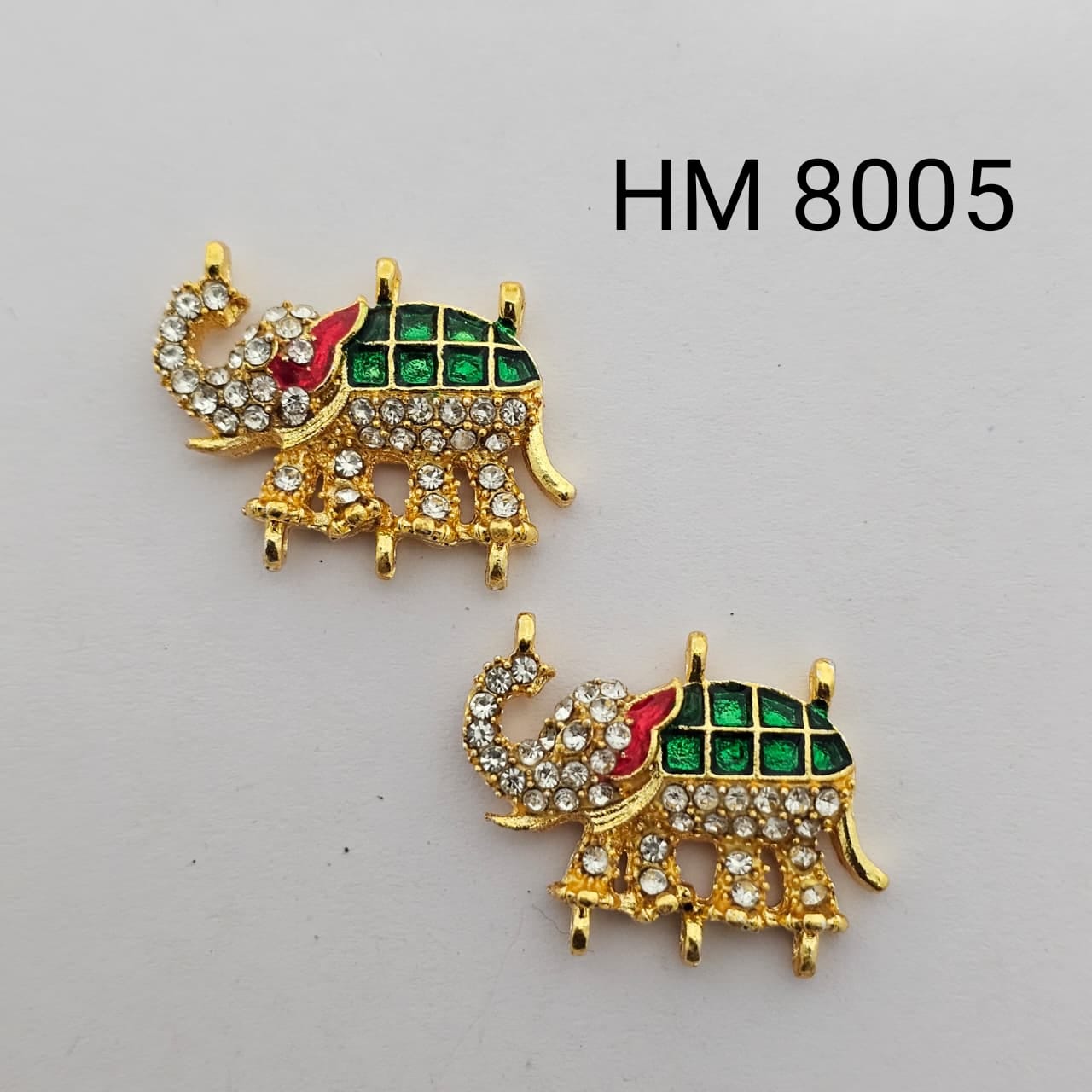 Traditional Gold Plated Enamel Stud Earrings 10 pcs (HM 8005)