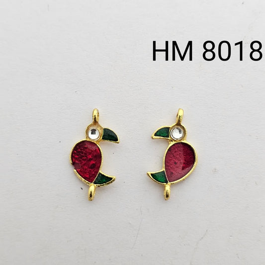 Traditional Gold Plated Enamel Stud Earrings 10 pcs (HM 8018)