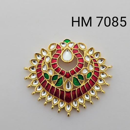 Traditional Gold Plated Enamel Stud Earrings 2 pcs (HM 7085)