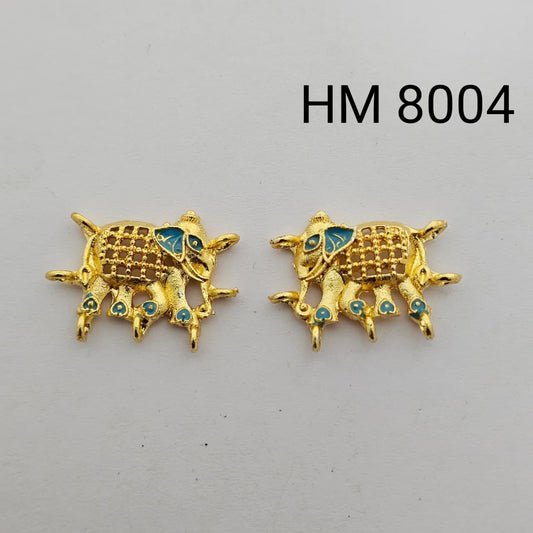 Traditional Gold Plated Enamel Stud Earrings 10 pcs (HM8004)