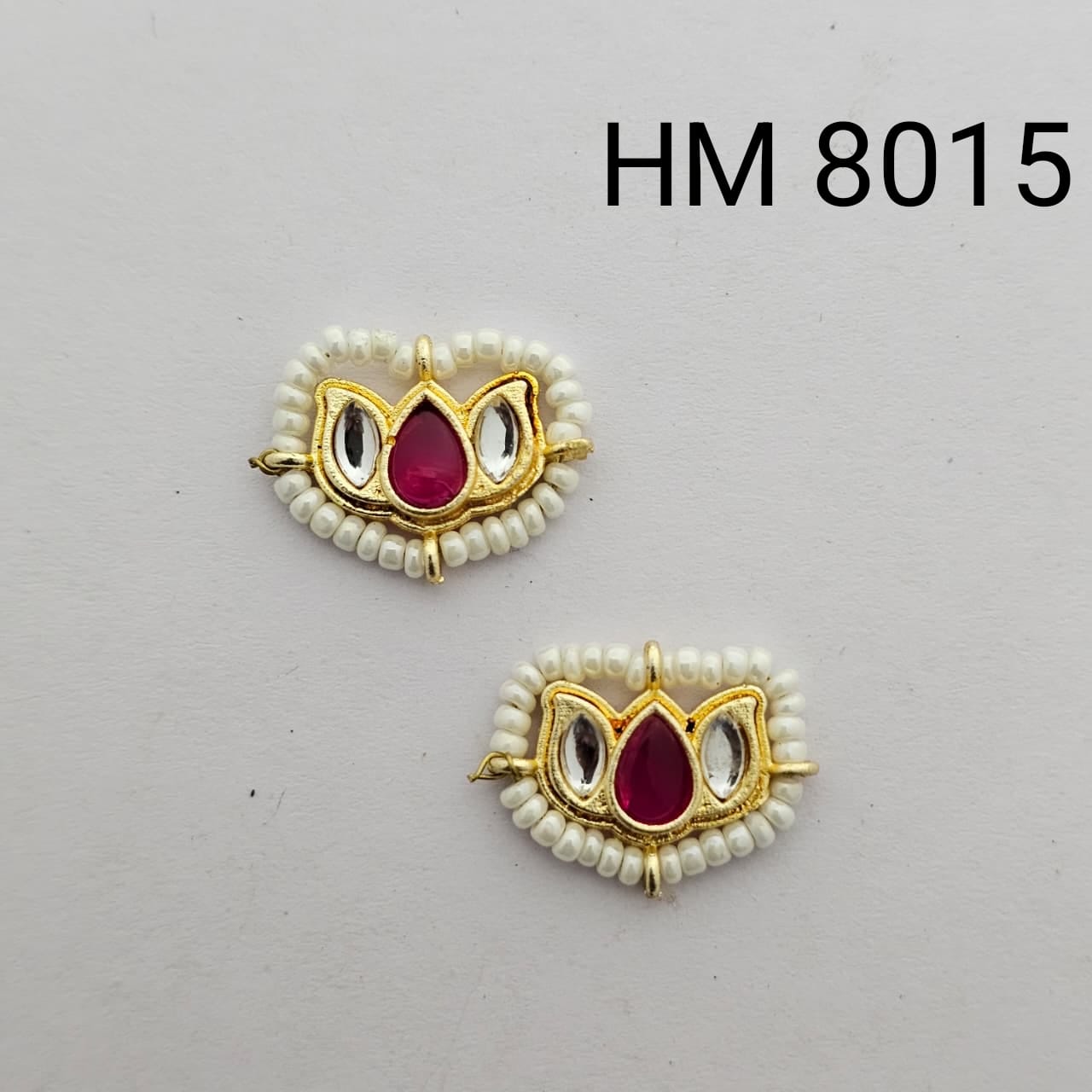 Traditional Gold Plated Enamel Stud Earrings 10 pcs (HM 8015)