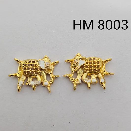 Traditional Gold Plated Enamel Stud Earrings 10 pcs (HM8003)