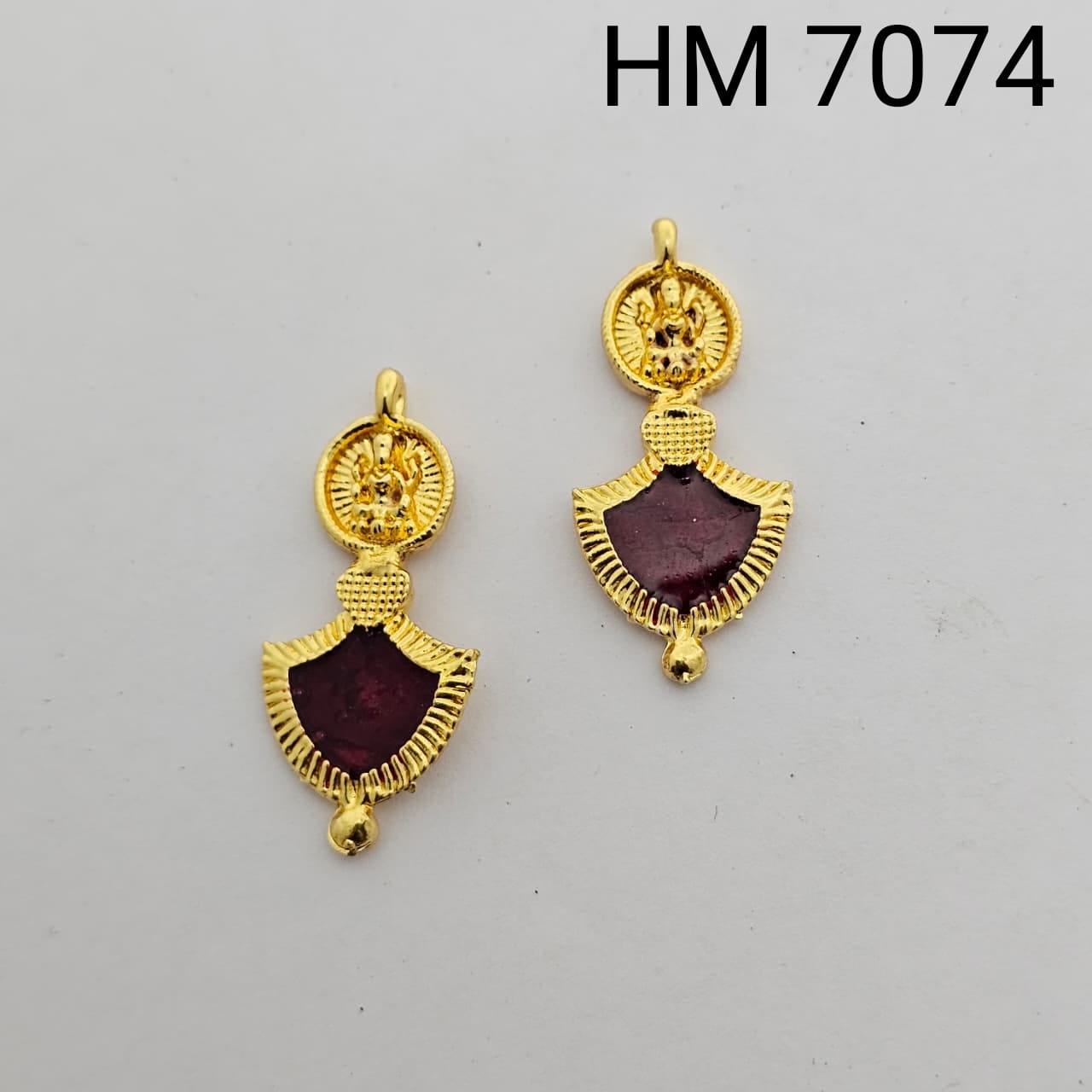 Traditional Gold Plated Enamel Stud Earrings (10pcs) HM 7074
