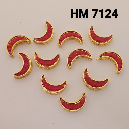 Traditional Gold Plated Enamel Stud Earrings 12 pcs (HM 7124)