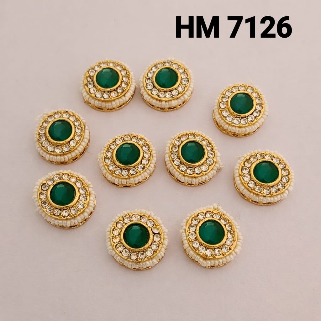 Traditional Gold Plated Enamel Stud Earrings 12 pcs (HM 7126)