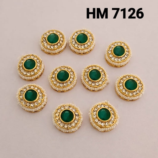 Traditional Gold Plated Enamel Stud Earrings 12 pcs (HM 7126)