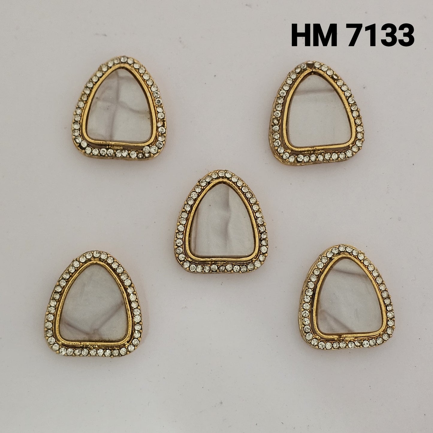 Traditional Gold Plated Enamel Stud Earrings 10 pcs (HM 7133)