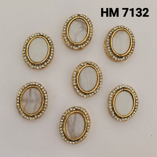 Traditional Gold Plated Enamel Stud Earrings 10 pcs (HM 7132)