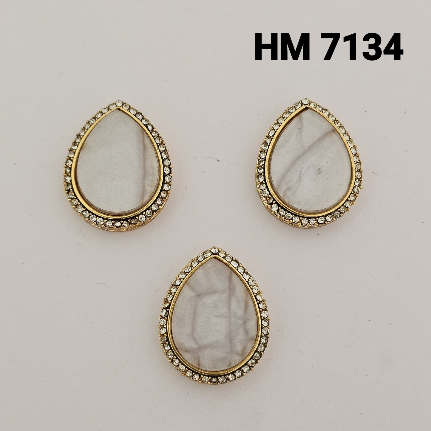 Traditional Gold Plated Enamel Stud Earrings 10 pcs (HM 7134)