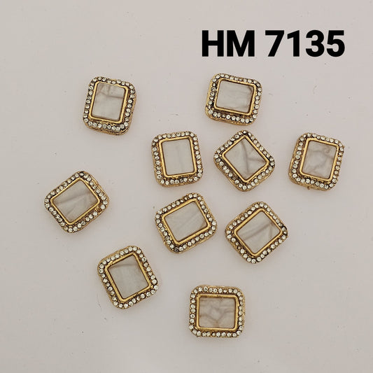Traditional Gold Plated Enamel Stud Earrings 10 pcs (HM 7135)