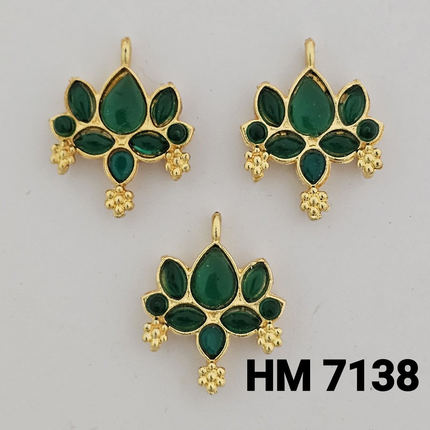 Traditional Gold Plated Enamel Stud Earrings 12 pcs (HM 7138)
